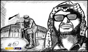 لا تحزن "أبا عمّار".. فلسطين بأيدِ أمينة - بريشة الرسام الكاريكاتوري ماهر الحاج