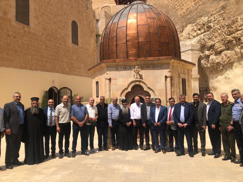 د. خوري خلال زيارته لدير مار سابا: نعمل مع كافة مؤسسات الدولة للحفاظ على هذا الإرث الوطني الفلسطيني التاريخي