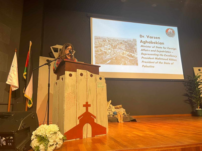 ممثلا عن الرئيس عباس .. شاهين تشارك في الجلسة الافتتاحية للمؤتمر الدولي السابع "المسيح أمام الحاجز" في بيت لحم