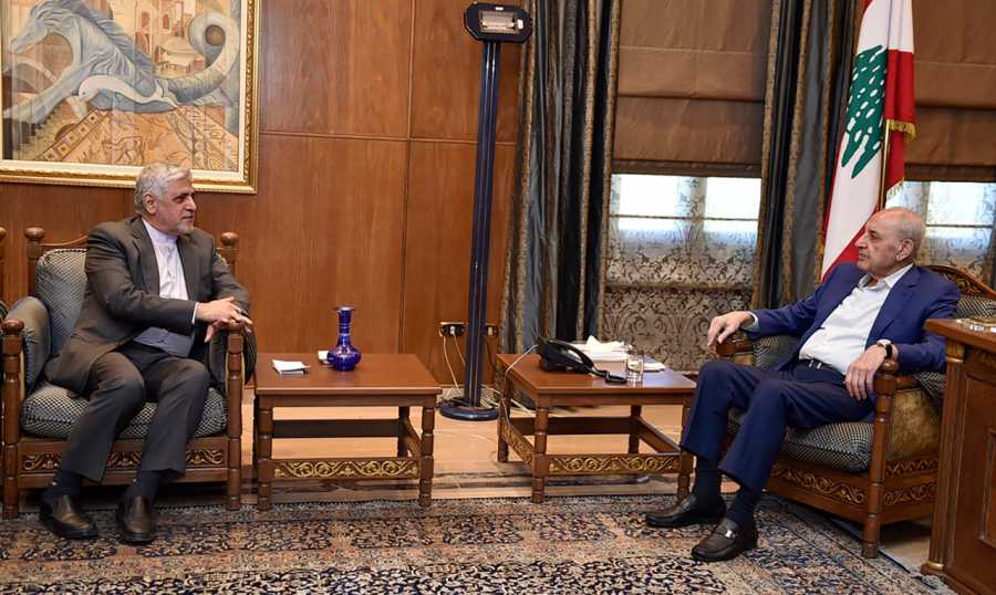 الرئيس بري يلتقي مسؤولا ايرانياً.. ويشكر فرنسا: آن الاوان لإنقاذ لبنان