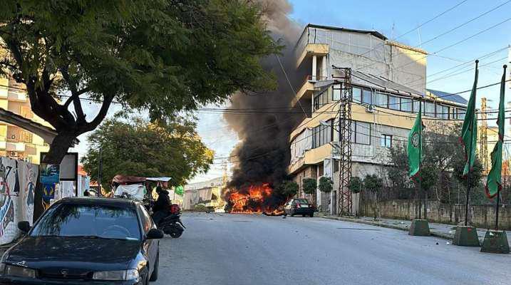 غارة جوية للاحتلال الإسرائيلي استهدفت سيارة في النبطية