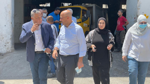 جولة للوزير ياسين ود. بديع واللجنة التشاركية في معمل معالجة النفايات في صيدا "IBC"
