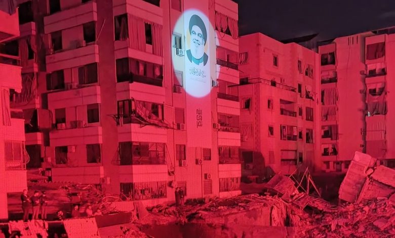 بالصور… هكذا يبدو المشهد من مكان إستشهاد السيد نصرالله