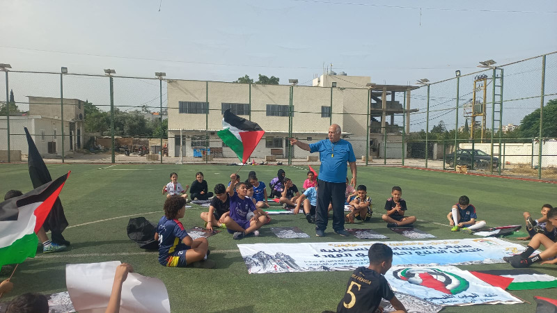أطفال نادي الجليل الفلسطيني في مخيم البرج الشمالي يحيون ذكرى النكبة