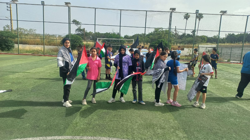 أطفال نادي الجليل الفلسطيني في مخيم البرج الشمالي يحيون ذكرى النكبة