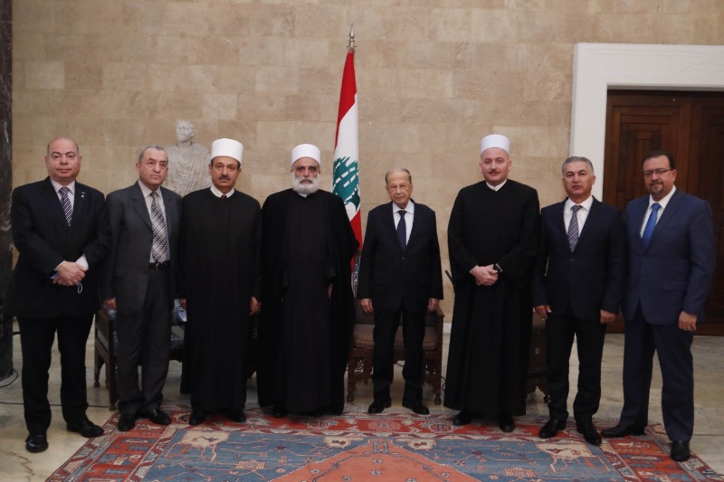 سماحة شيخ العقل يزور على رأس وفد من المجلس المذهبي الرئيسين عون وبري