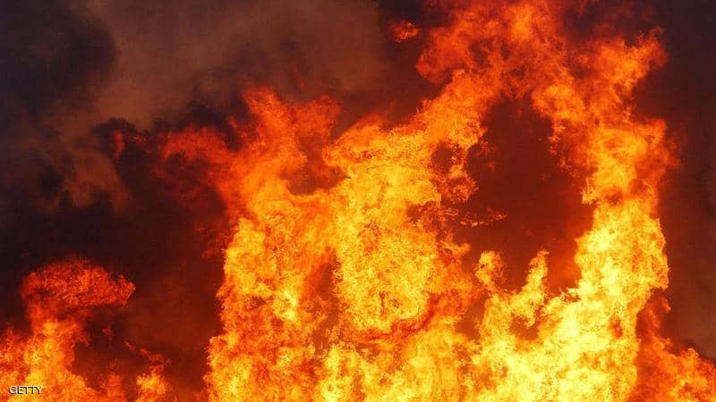إخماد حريق بين بلدتي شوكين وزبدين