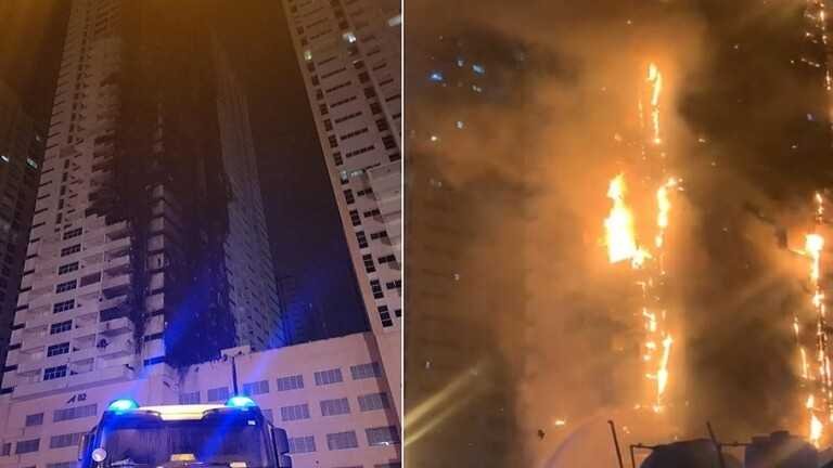 السيطرة على حريق برج عجمان في الإمارات