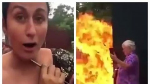 فيديو مروع.. رجل يحول جاره لكتلة لهب ويرمي سيدة بسهم يخترق عنقها!