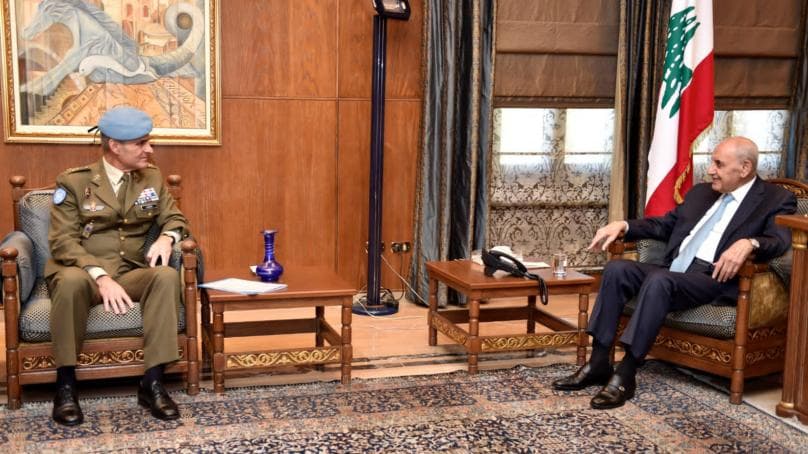 الرئيس بري عرض مع قائد اليونيفل الوضع في الجنوب ومهام القوات الدولية