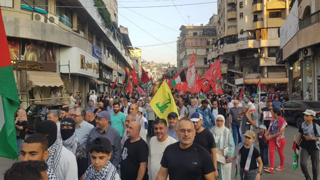 مسيرة ووقفة تضامنية لـ"الحزب" في صيدا تنديداً بمجازر الاحتلال ودعماً للمقاومة الفلسطينية