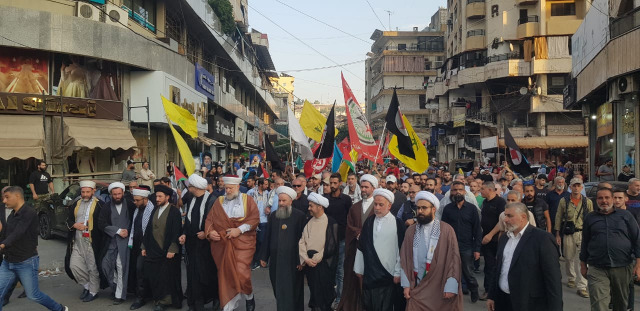 مسيرة ووقفة تضامنية لـ"الحزب" في صيدا تنديداً بمجازر الاحتلال ودعماً للمقاومة الفلسطينية