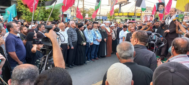 مسيرة ووقفة تضامنية لـ"الحزب" في صيدا تنديداً بمجازر الاحتلال ودعماً للمقاومة الفلسطينية