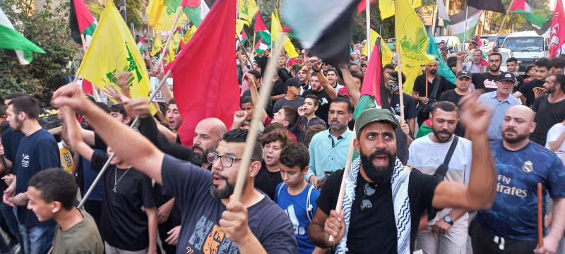 مسيرة ووقفة تضامنية لـ"الحزب" في صيدا تنديداً بمجازر الاحتلال ودعماً للمقاومة الفلسطينية